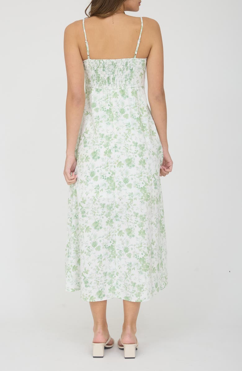Blu Pepper Floral Sleeveless Midi Dress, Alternate, color, Light Green Multi