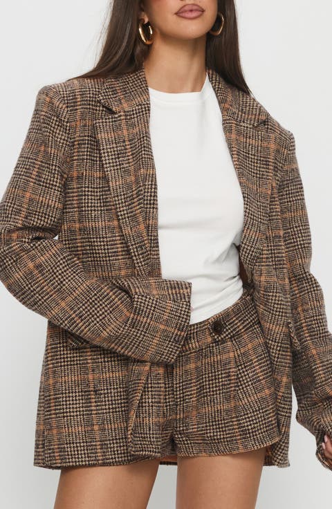 Ayvanna Oversize Glen Plaid Blazer