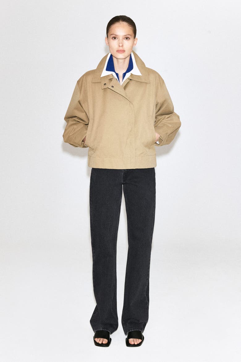 Rounded Short Trench Coat, Main, color, BEIGE