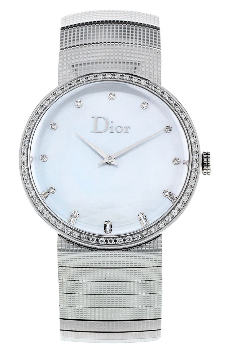 Watchfinder & Co. Christian Dior Preowned La D De Dior Diamond Bracelet Watch, 33mm, Main, color, 