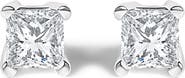 Haus of Brilliance 14K White Gold 1/4 Ct Princess Lab Grown Diamond Solitaire Stud Earrings
