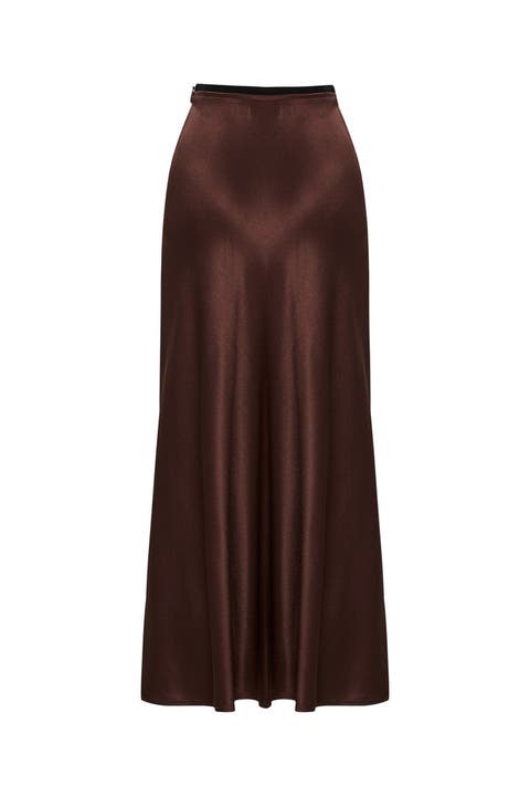 Satin Midi Skirt