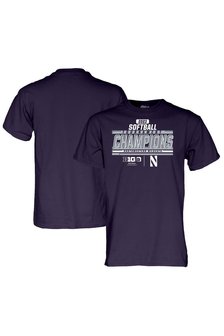 Purple Northwestern Wildcats 2023 NCAA Big Ten Softball Conference Tournament Champions Locker Room T-Shirt, Main, color, Purple