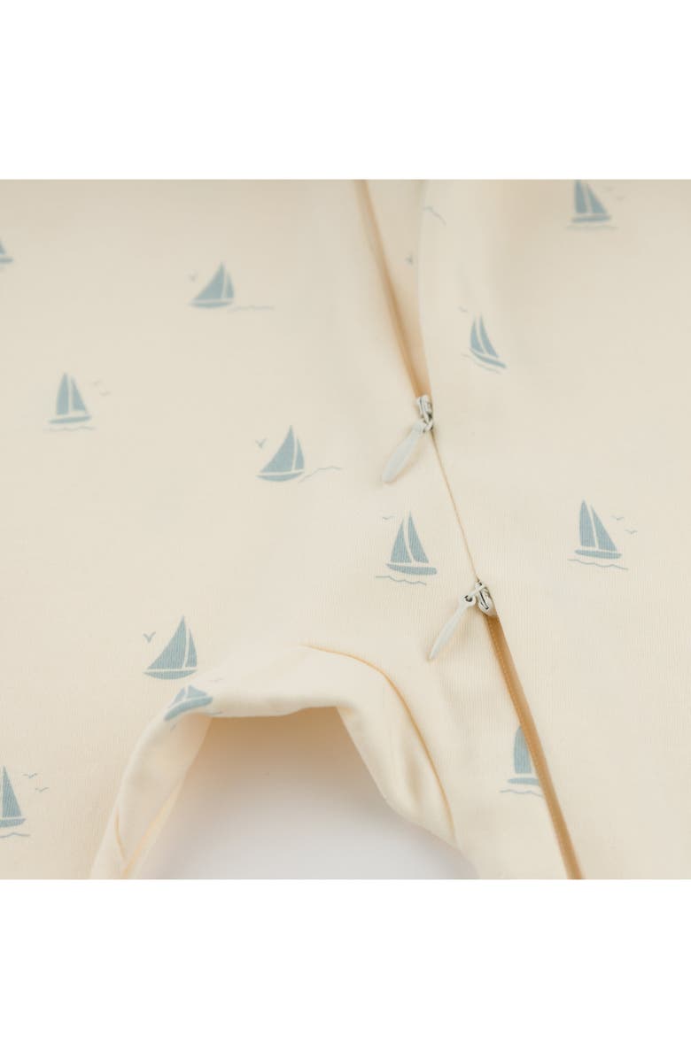 oh baby! Mini Sailboats Footie, Alternate, color, Milk