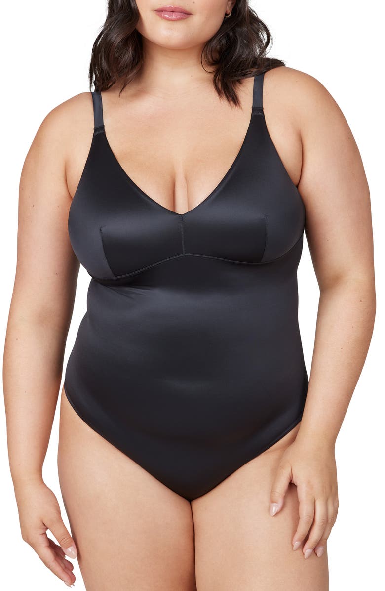 SPANX<sup>®</sup> Shaping Satin Thong Bodysuit, Main, color,