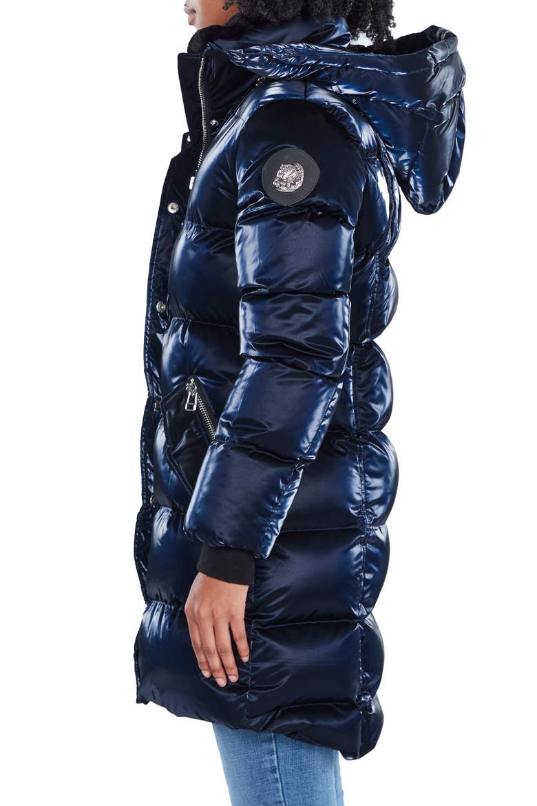 Women's Penguin Long Length Quilted Coat, Alternate, color, ALL WET NAVY