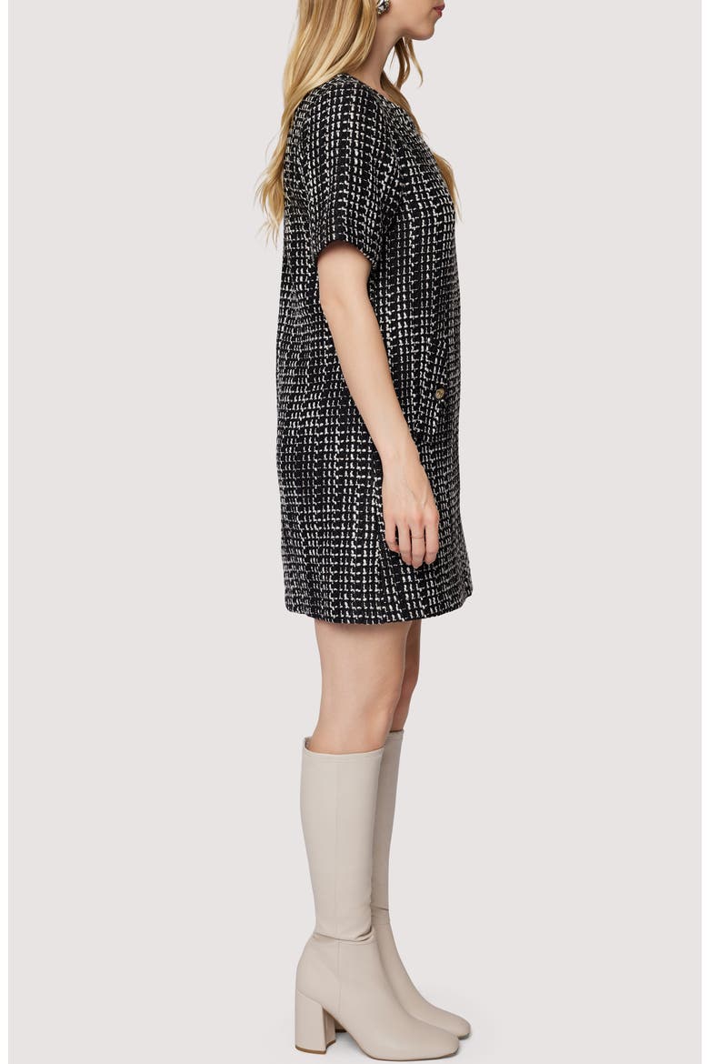 Femme Fort Mini Shift Dress, Alternate, color, BLACK IVORY