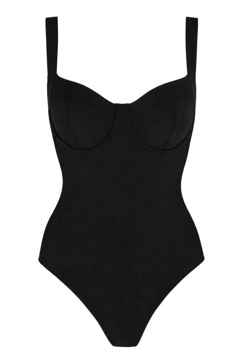 Mega Sculpting Underwire B/C Cup One Peice Swimsuit, Alternate, color, Contour Black