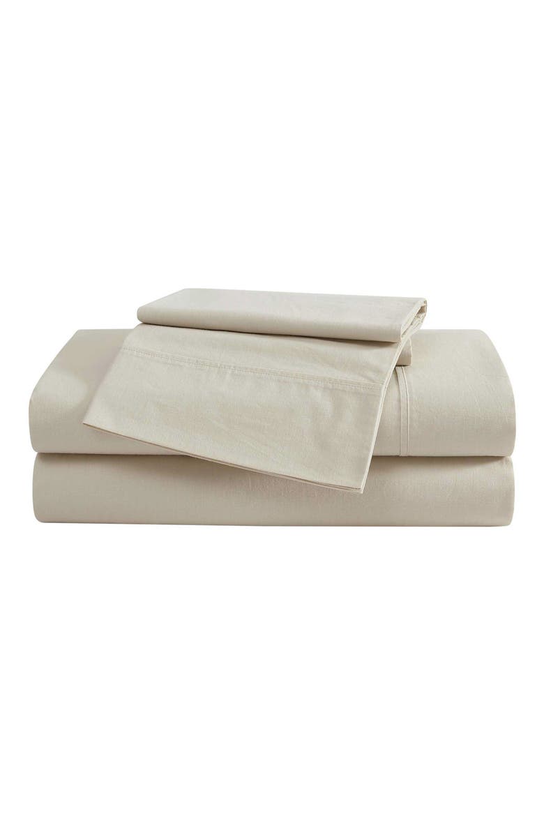 Solid 180 Thread Count Cotton Percale Sheet Set, Main, color, OYSTER GREY
