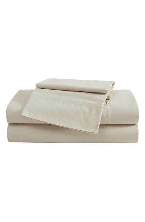 Solid 180 Thread Count Cotton Percale Sheet Set