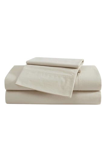 EDDIE BAUER EDDIE BAUER SOLID 180 THREAD COUNT COTTON PERCALE SHEET SET