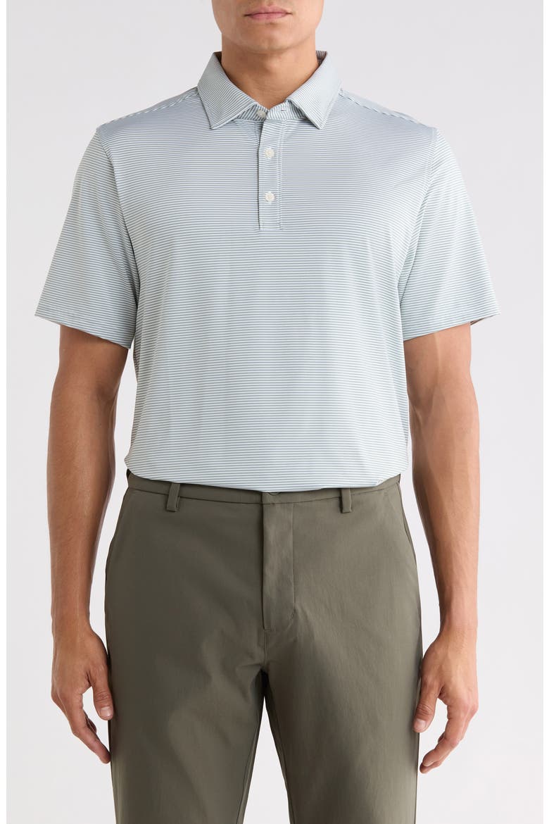 Drive Time Performance Polo, Main, color, PACIFIC GREEN STRIPE