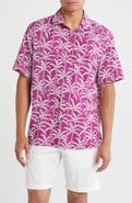 Tommy Bahama Palm Party Short Sleeve Silk Blend Button-Up Shirt