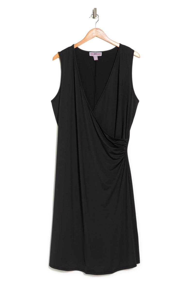 Mila Sleeveless Side Ruched Dress, Alternate, color, BLACK