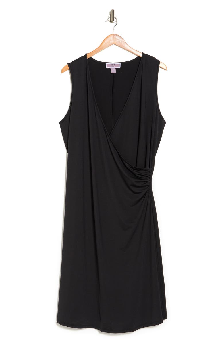 BY DESIGN Mila Sleeveless Side Ruched Dress, Alternate, color, Black