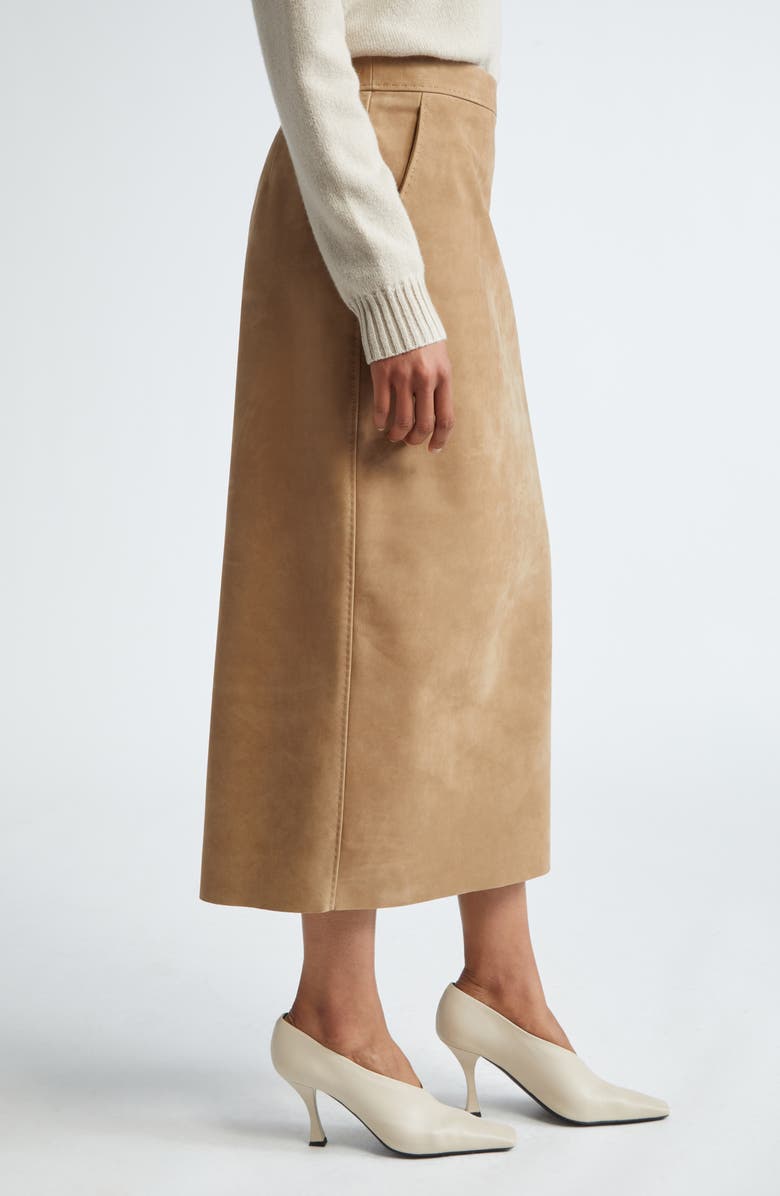 Max Mara Calcio Suede Pencil Skirt, Alternate, color,