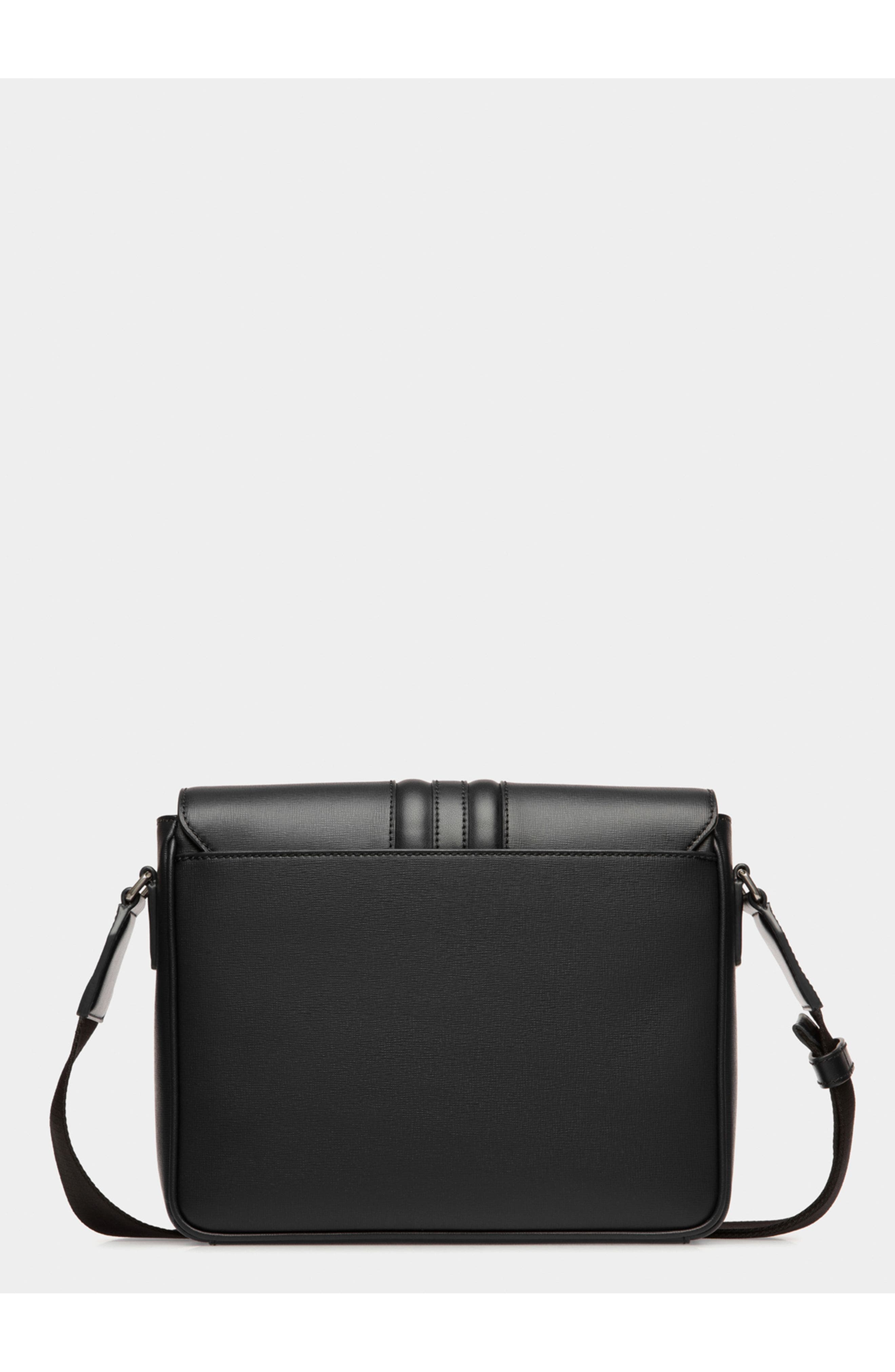 Bally Crossbody Bag in Recycled Leather, Alternate, color, Black+Palladio