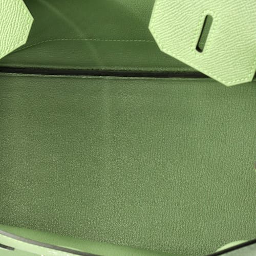 Pre-owned Hermes Hermes Birkin Handbag Green Epsom With Palladium Hardware 30 In Green