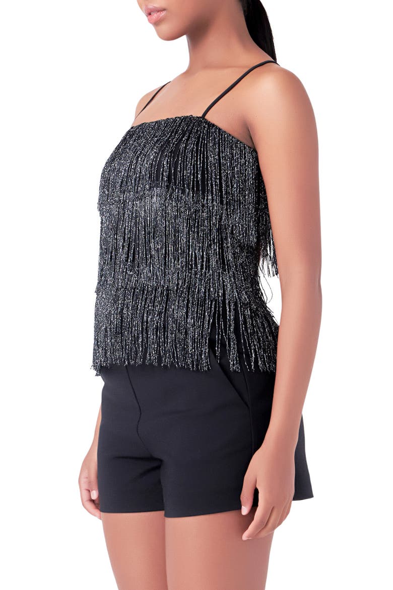 Beaded Fringe Top, Alternate, color, BLACK