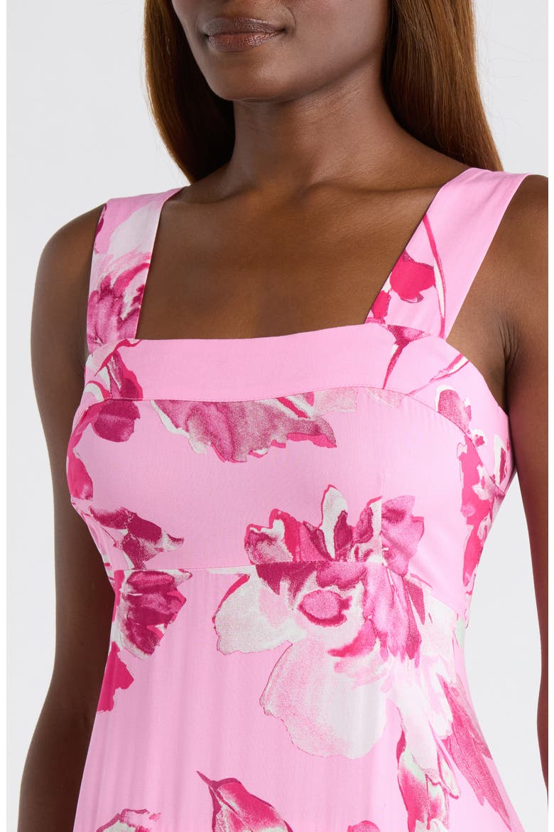 Floral Tiered Maxi Dress, Alternate, color, RASPBERRY SORBET