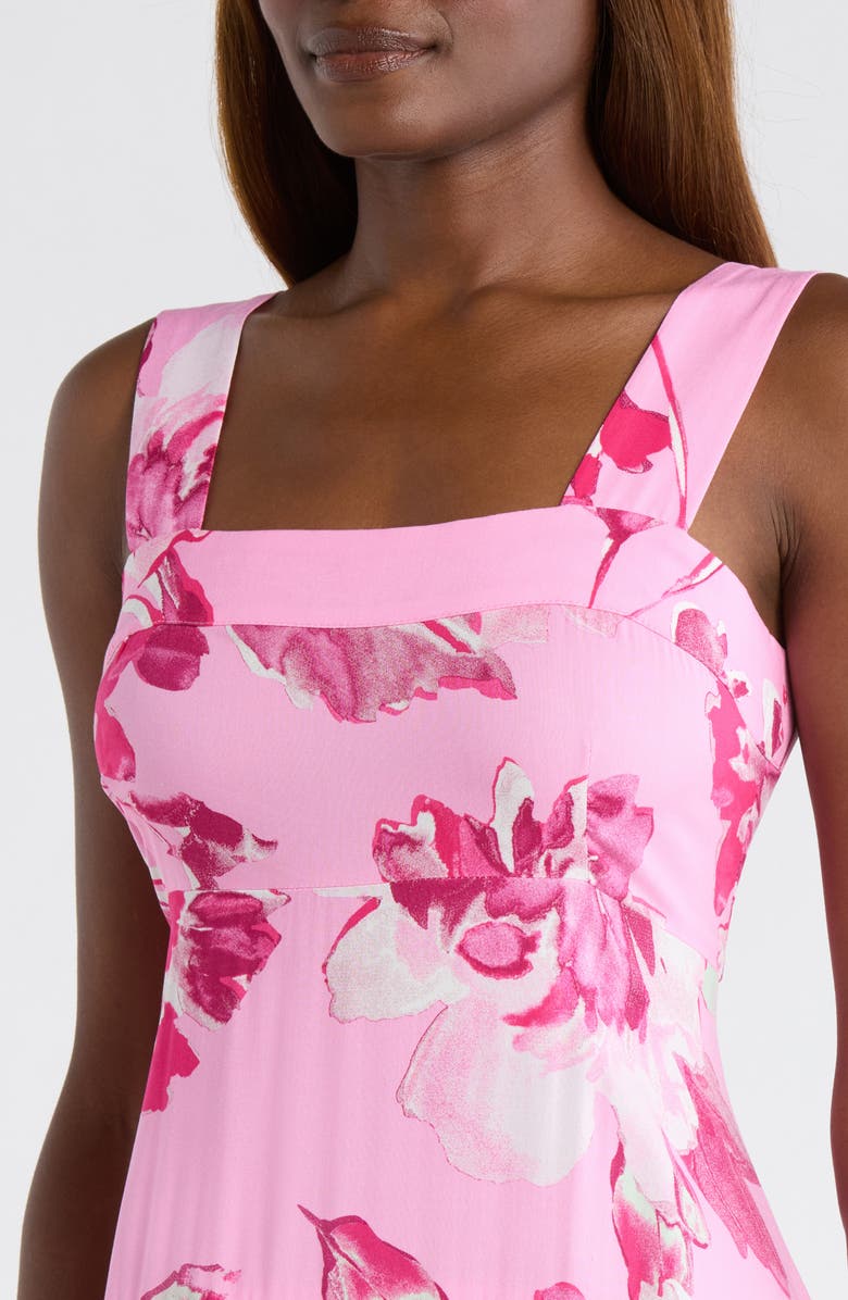 Vince Camuto Floral Tiered Maxi Dress, Alternate, color, Raspberry Sorbet