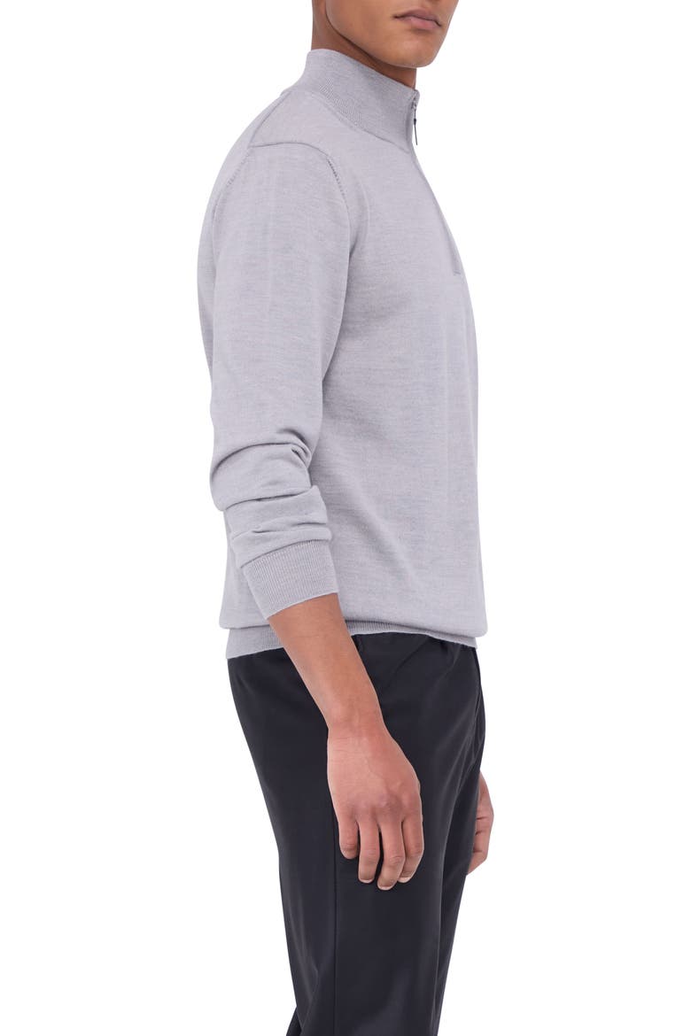Merino Wool Quarter Zip Pullover, Alternate, color, PLATINUM