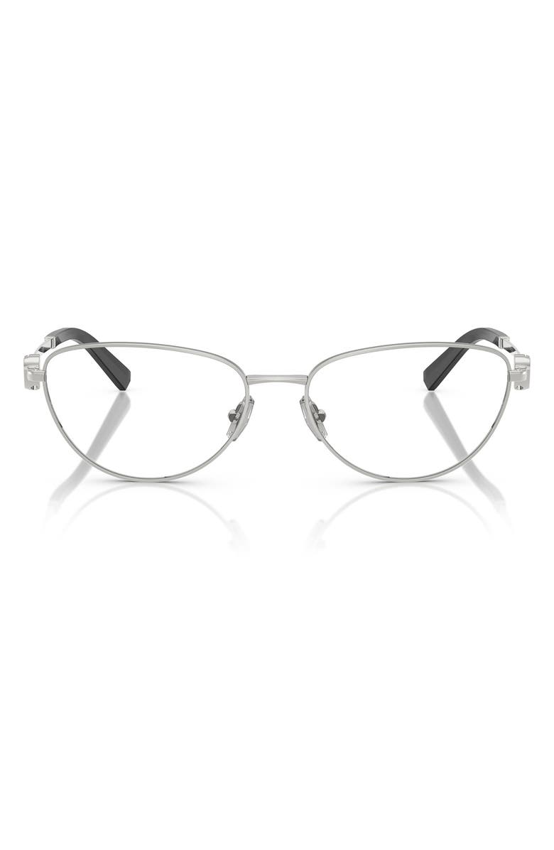 Tiffany & Co. 56mm Oval Optical Glasses, Main, color, Silver