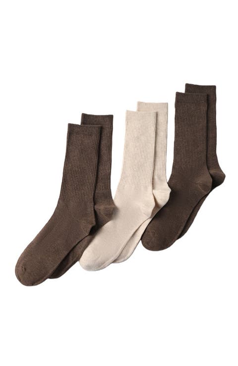 3-Pack Cotton Core Crew Socks