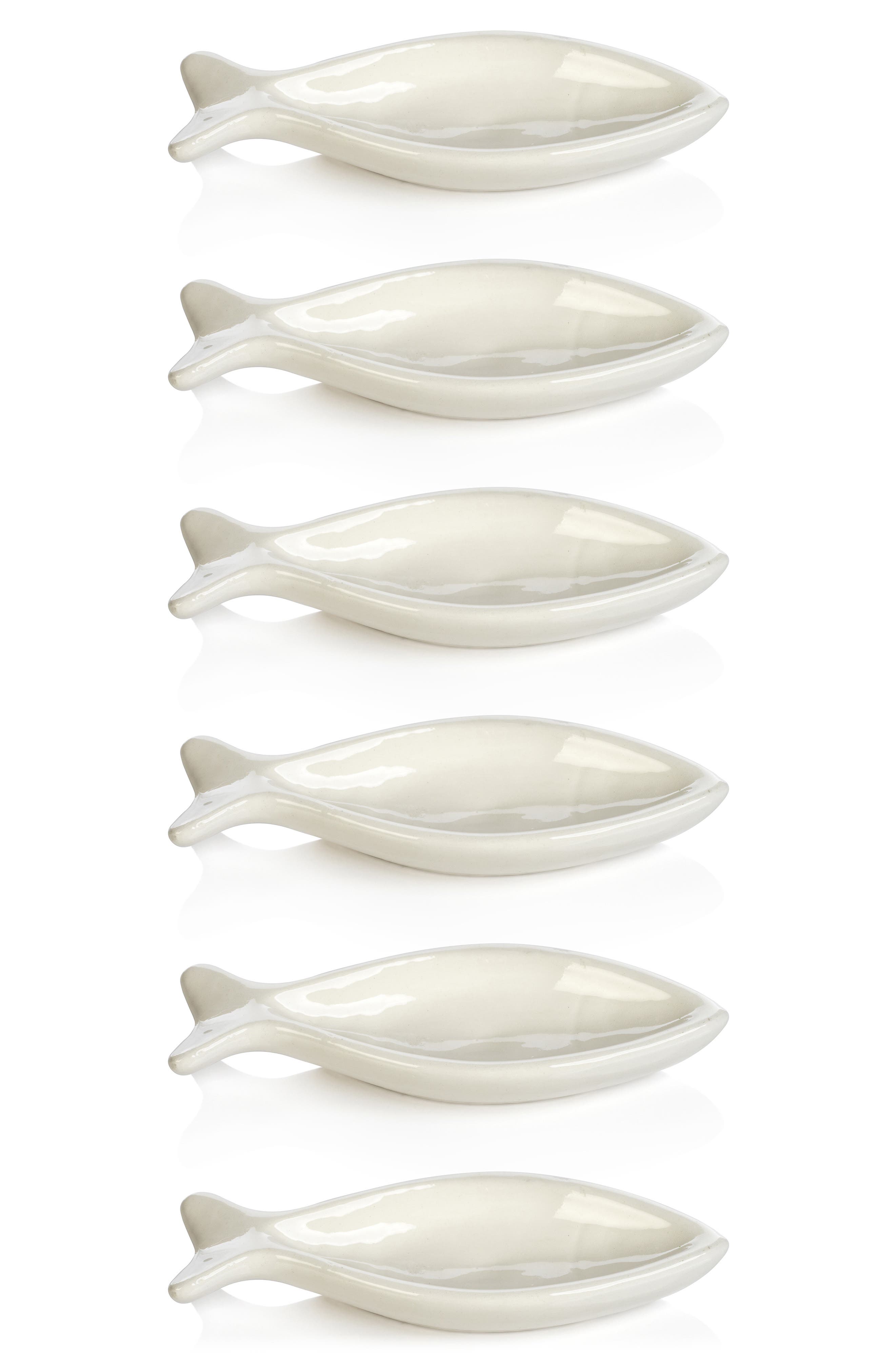 Zodax Coral Beach Set of 6 Ceramic Fish Bowls