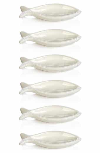 Coral Beach Set of 6 Ceramic Fish Bowls