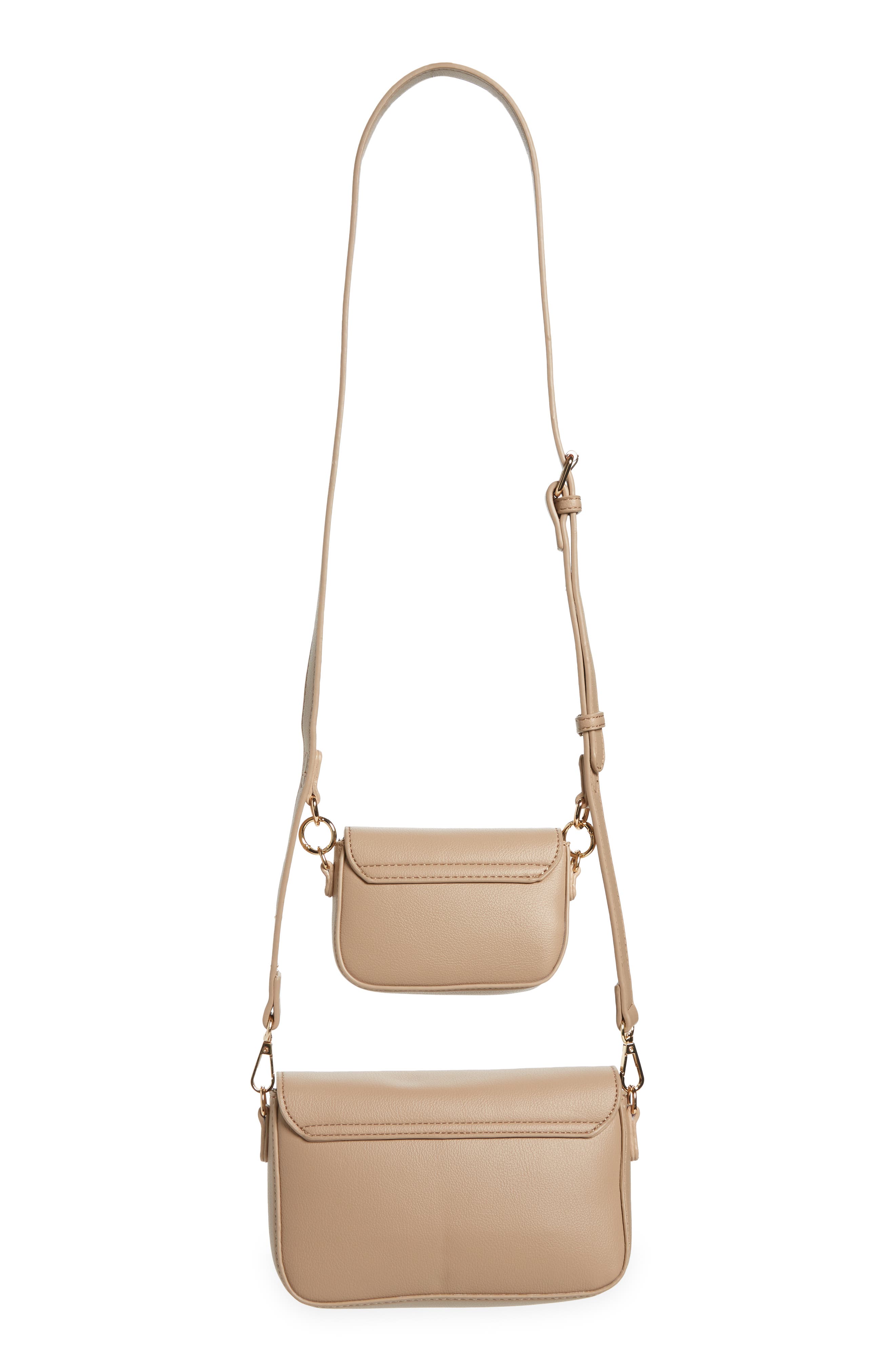 Mali + Lili 2-Piece Vegan Leather Crossbody Bag, Alternate, color, Tan