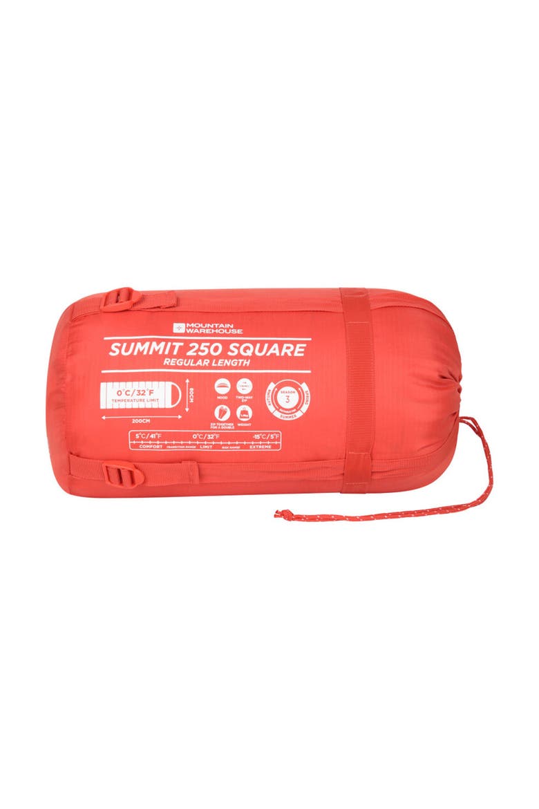 Gender Inclusive Summit 250 L Zip Sq Winter Sleep Bag, Alternate, color, Burnt Orange
