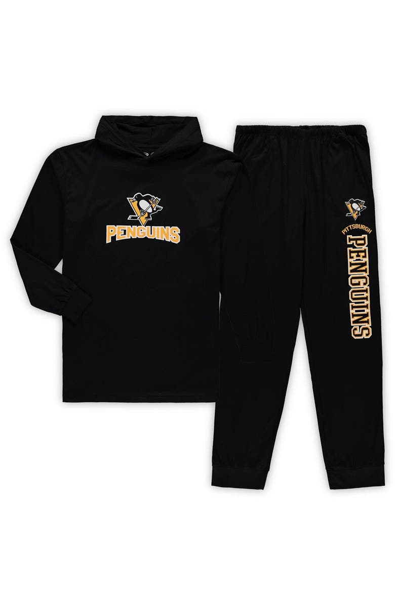 CONCEPTS SPORT Men's Concepts Sport Black Philadelphia Flyers Big & Tall Pullover Hoodie & Joggers Sleep Set, Main, color, Black