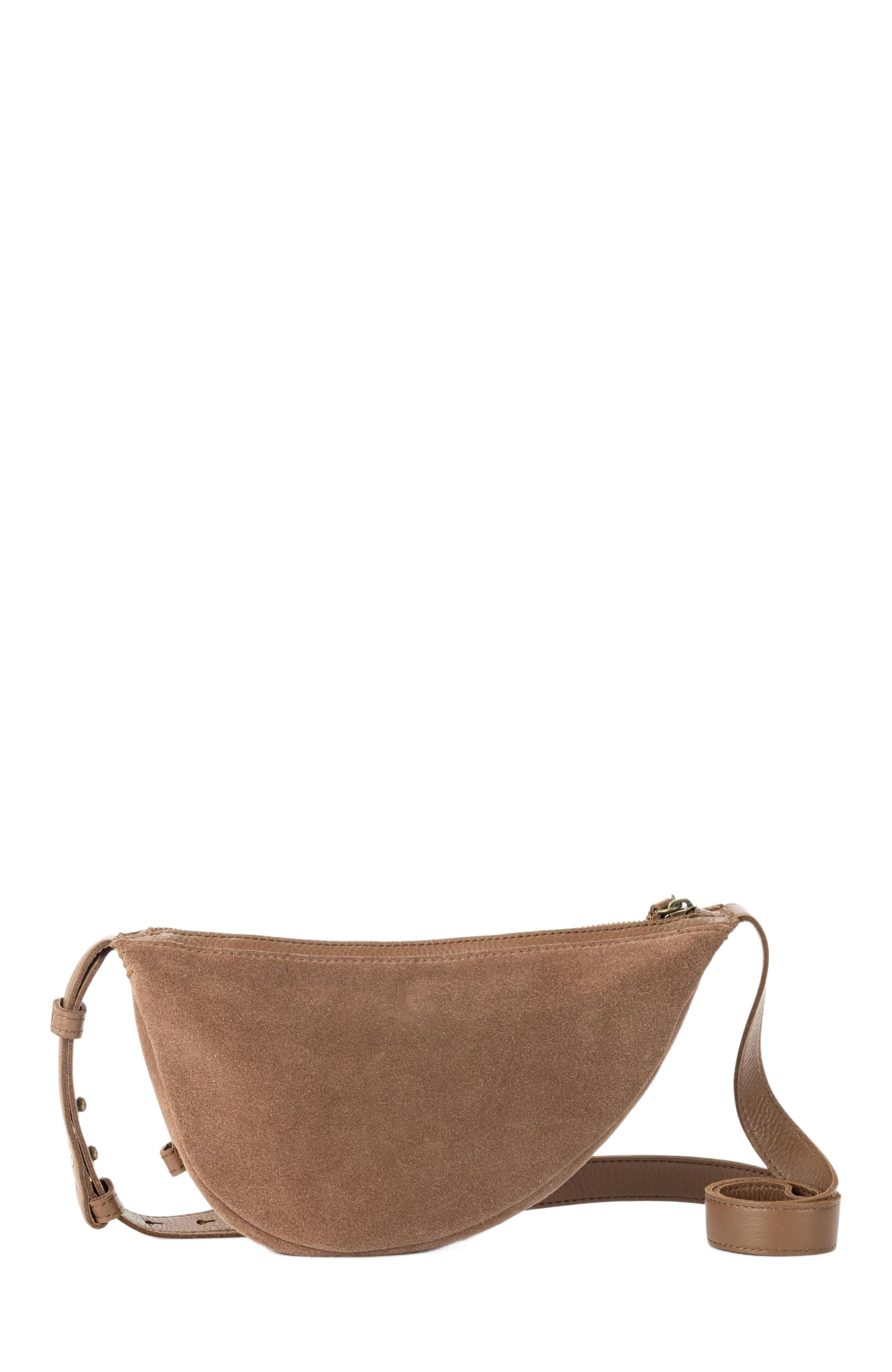 Tess Sling Leather Bag, Alternate, color, Tobacco Suede