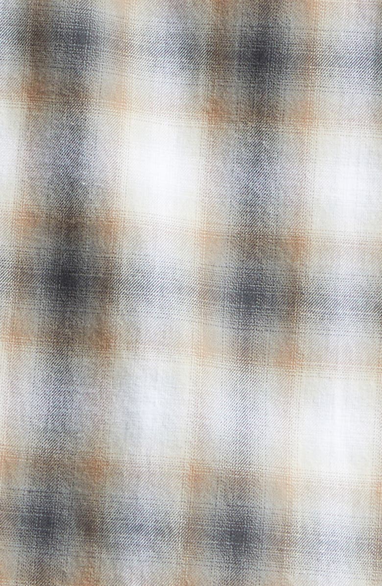 JW Anderson Gradient Check Brushed Flannel Button-Up Shirt, Alternate, color, Biscuit