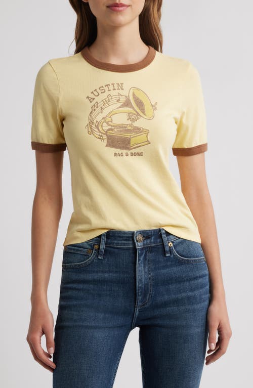 Rag & Bone Austin Ringer Graphic T-shirt In Yellow