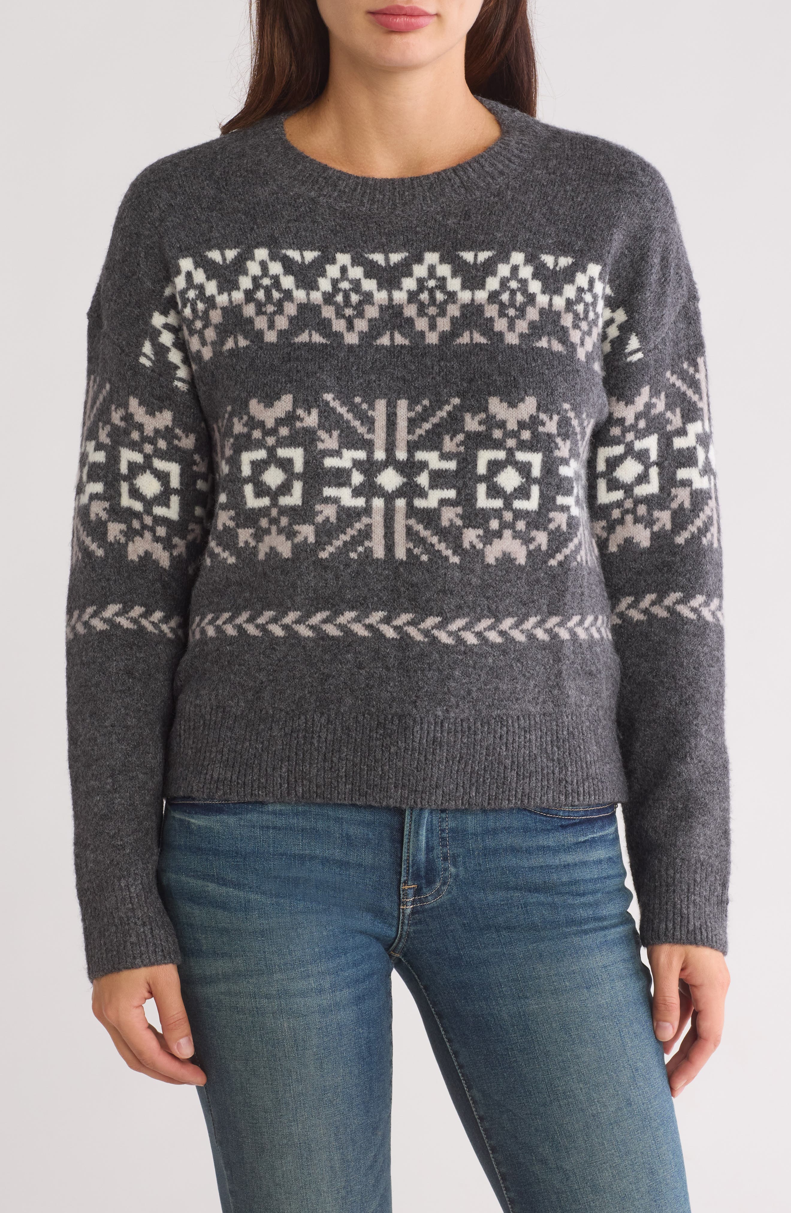 Lucky Brand Fair Isle Crewneck Sweater