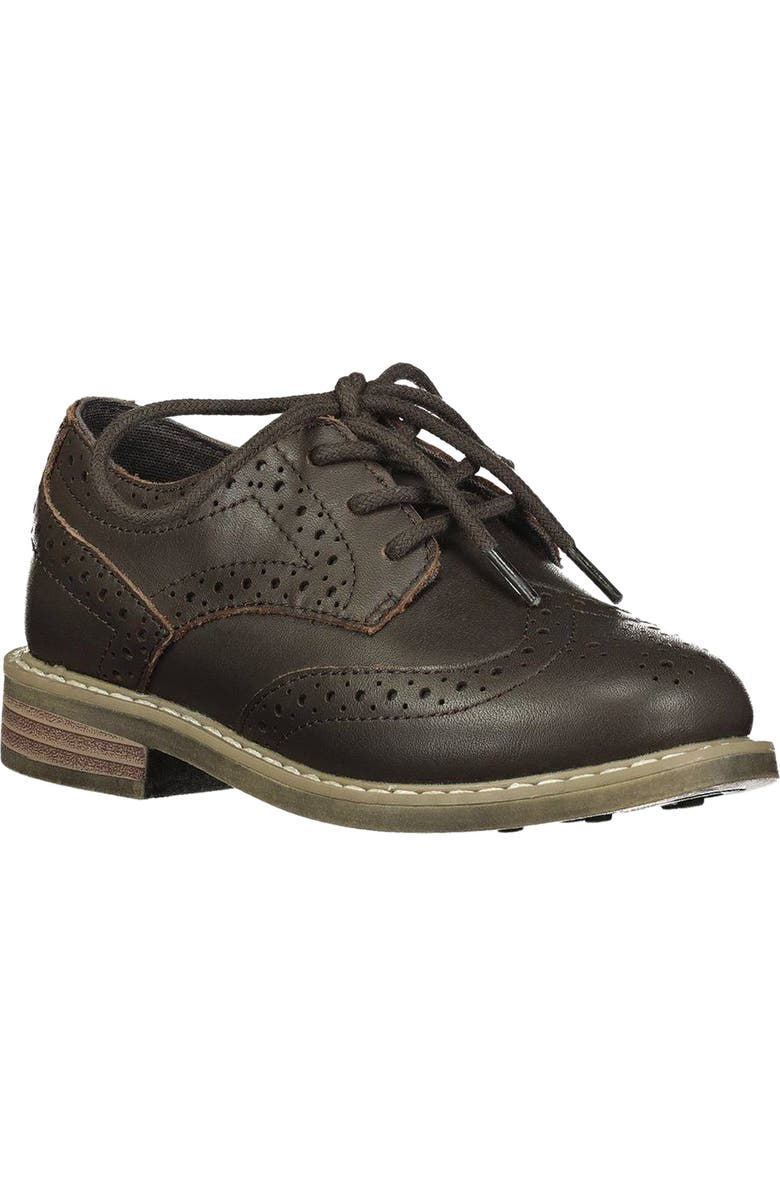 Hope & Henry Boys Leather Wingtip Oxford, Brown, Main, color, Brown