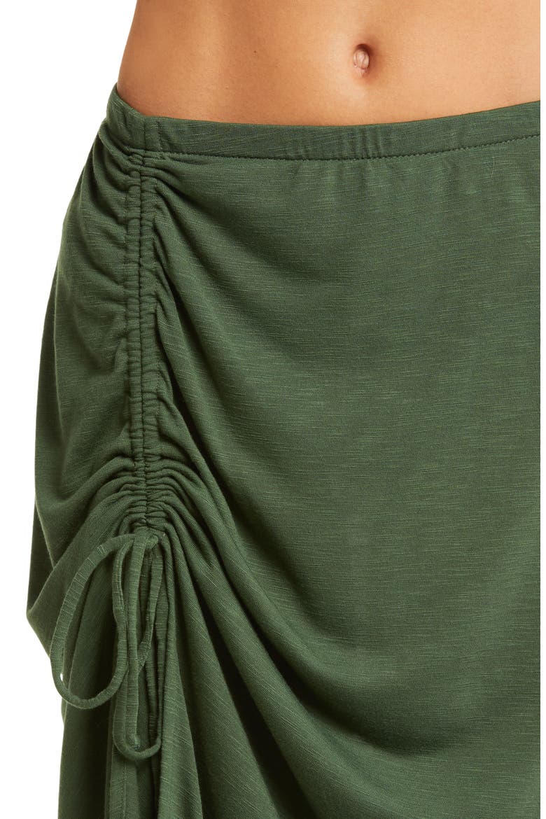 Breezy Basics Drawstring Side Maxi Skirt, Alternate, color, CACTUS