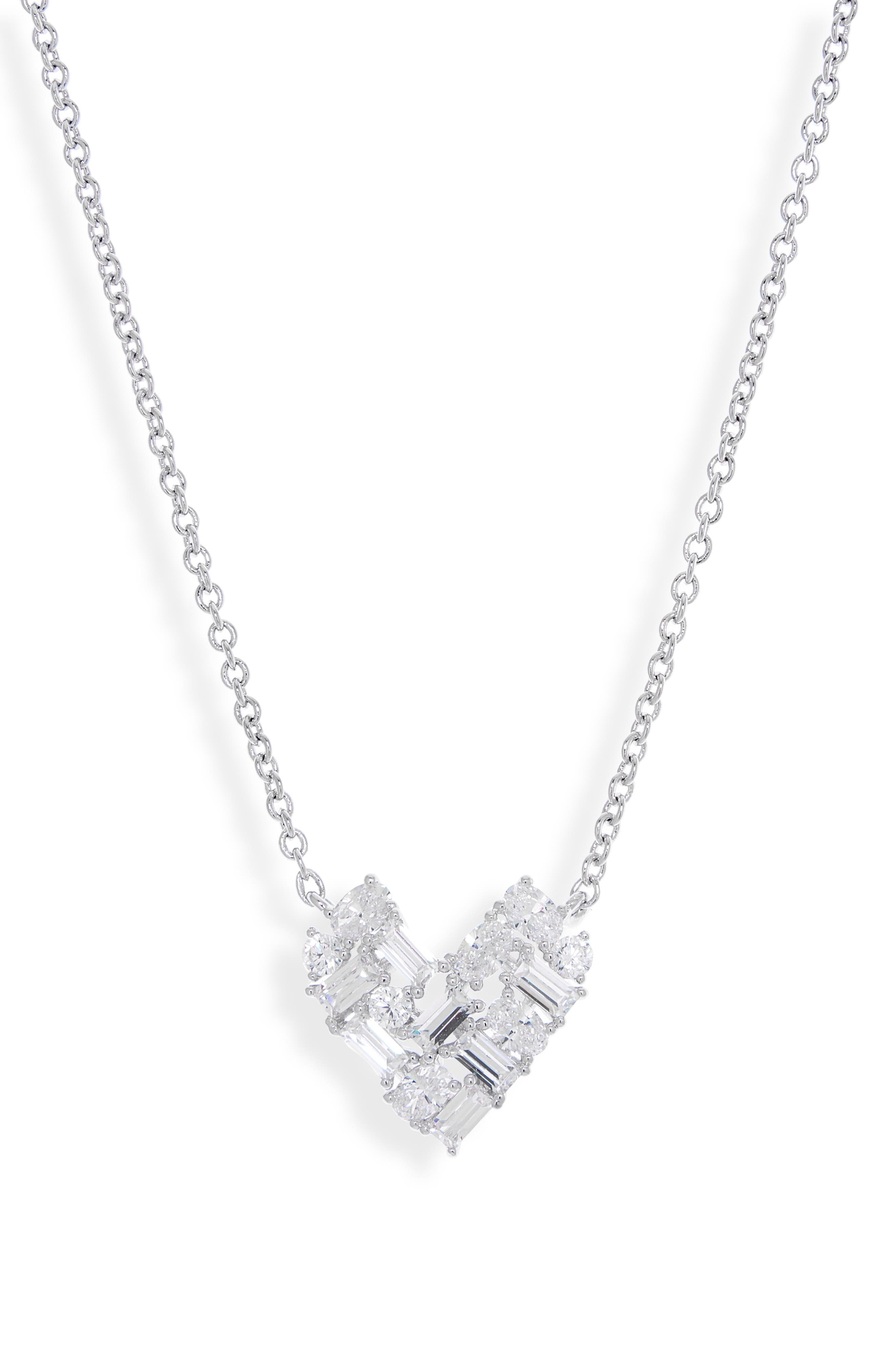 Cluster Heart Pendant Necklace
