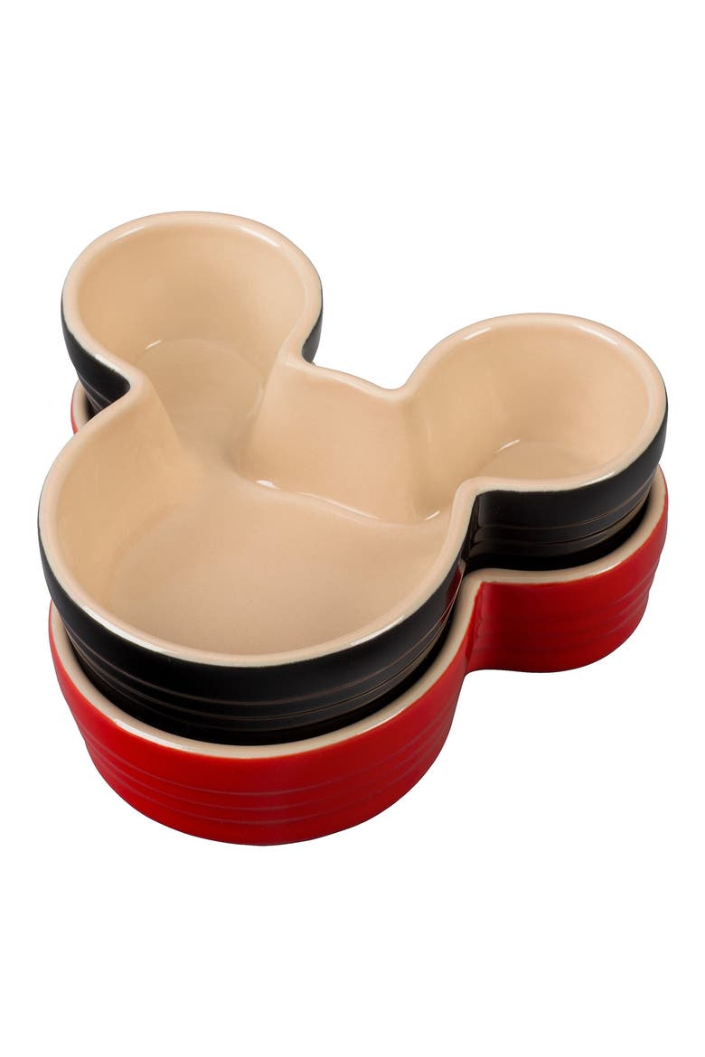 Mickey Mouse Set of 2 Ramekins, Alternate, color, CERISE/ BLACK