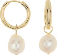 NORDSTROM RACK 9.5-10mm Freshwater Pearl Drop Huggie Earrings