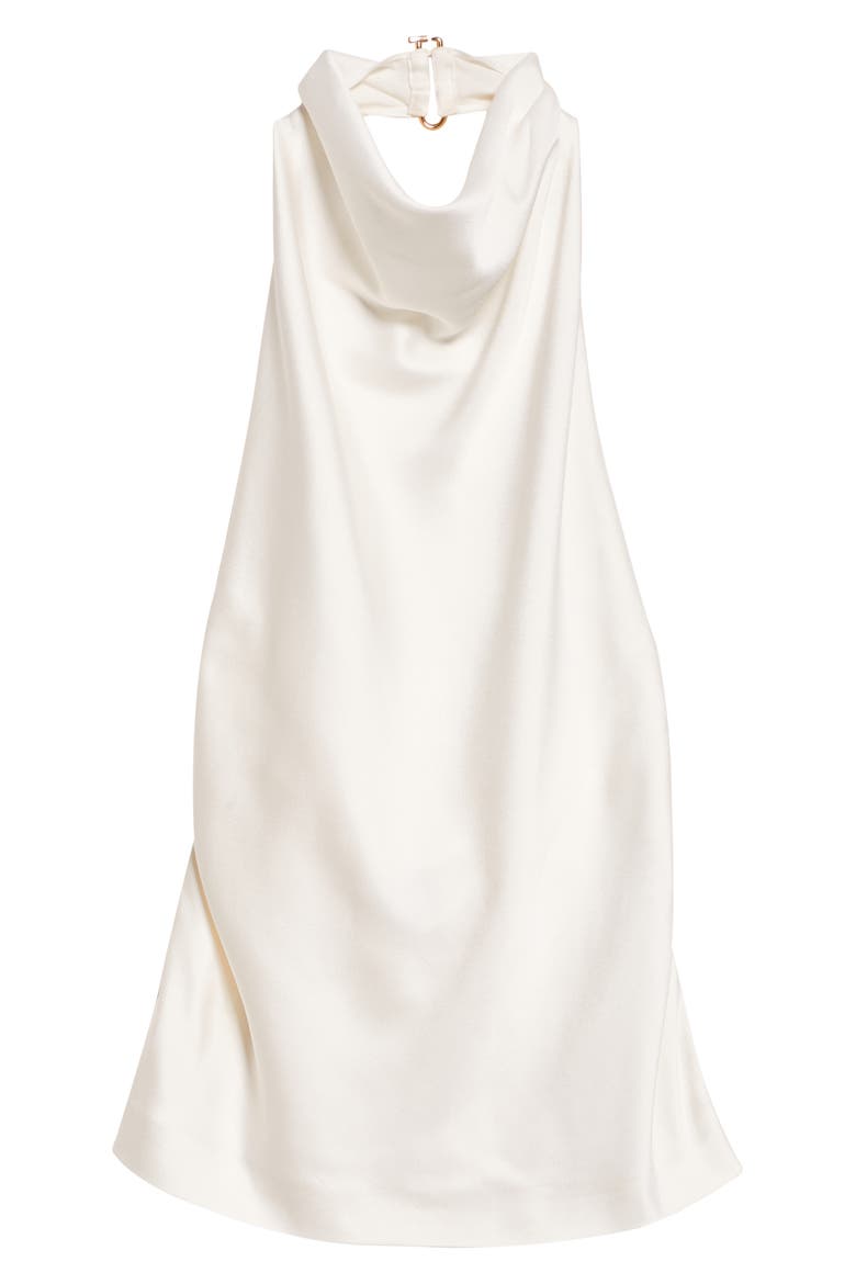 Cowl Neck Satin Halter Top, Alternate, color, CREAM