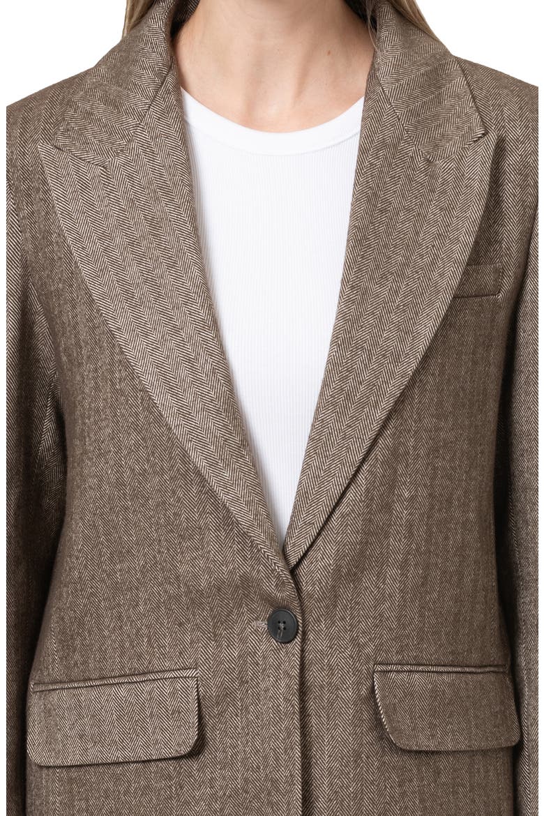 Houndstooth Blazer, Alternate, color, BROWN HERRINGBONE
