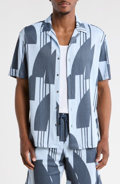 Abstract Print Camp Shirt
