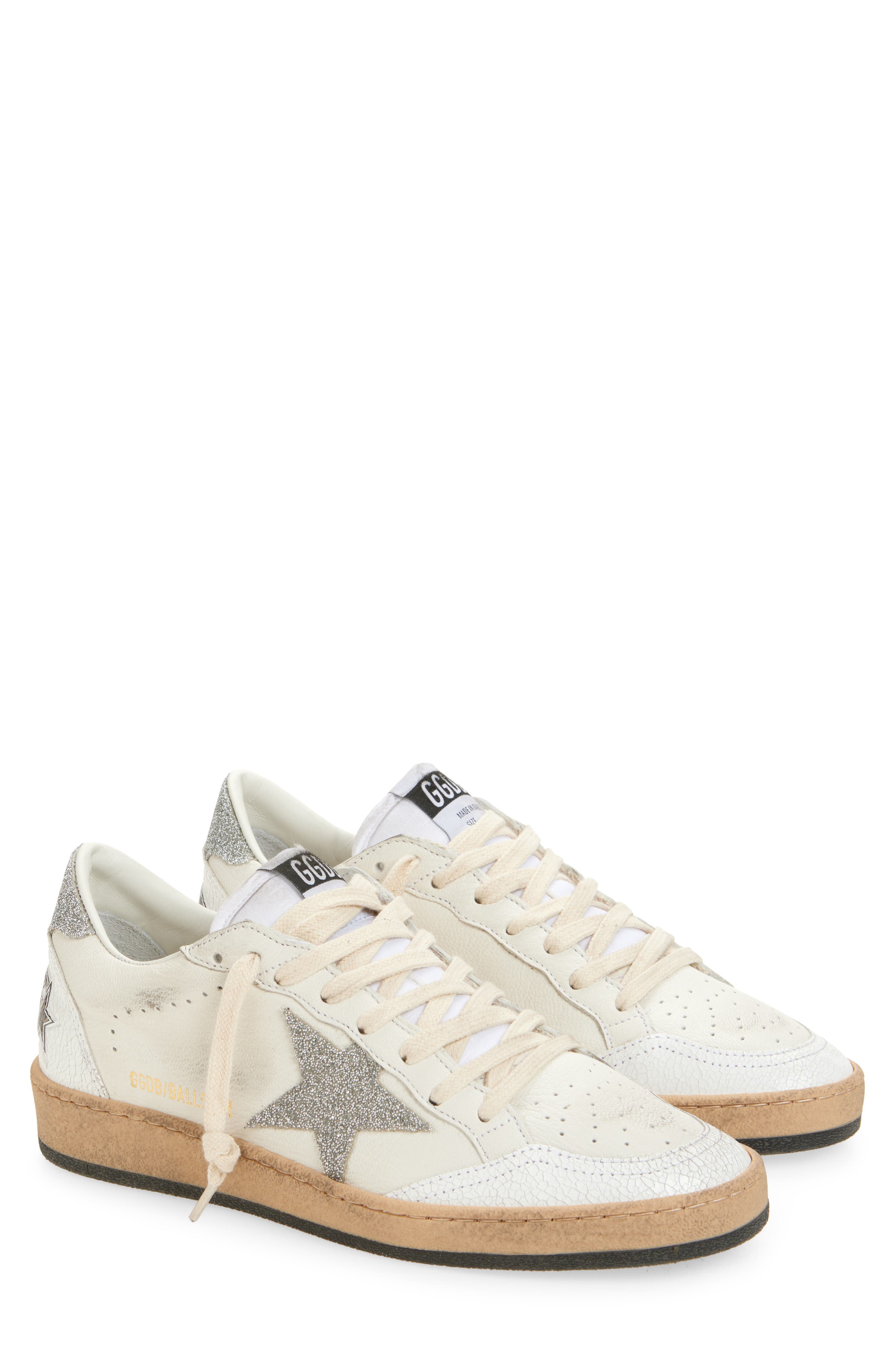 Golden Goose Ball Star Low Top Sneaker, Main, color, White/ Silver