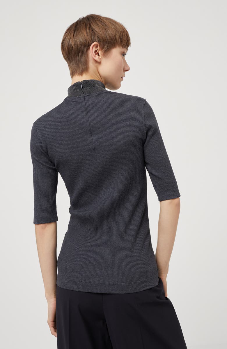 Brunello Cucinelli Ribbed jersey T-shirt, Alternate, color, 