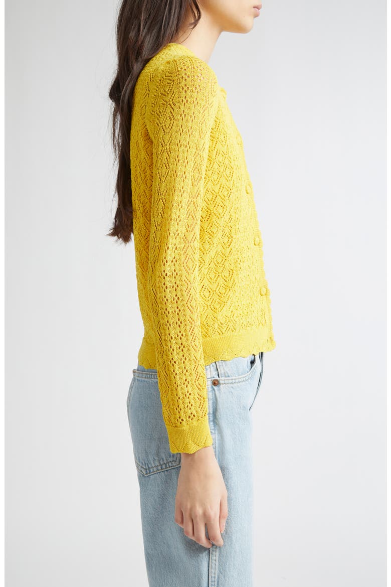 Diane Pointelle Cardigan, Alternate, color, CITRUS
