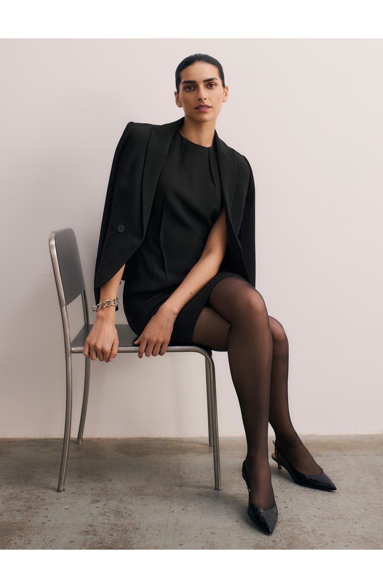 The Fold Sanmero Clever Crepe Dress, Alternate, color, Black