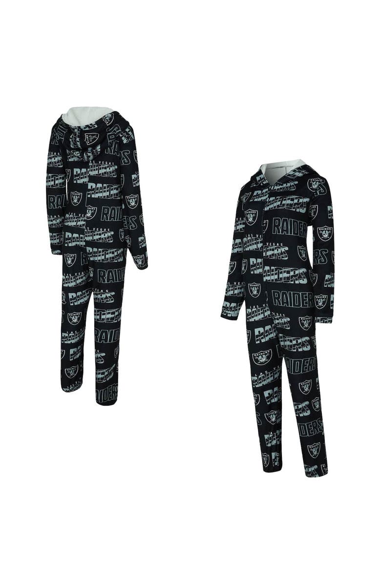 CONCEPTS SPORT Women
s Concepts Sport Black Las Vegas Raiders Roadway Allover Print Microfleece Full-Zip Union Suit, Alternate, color, Black